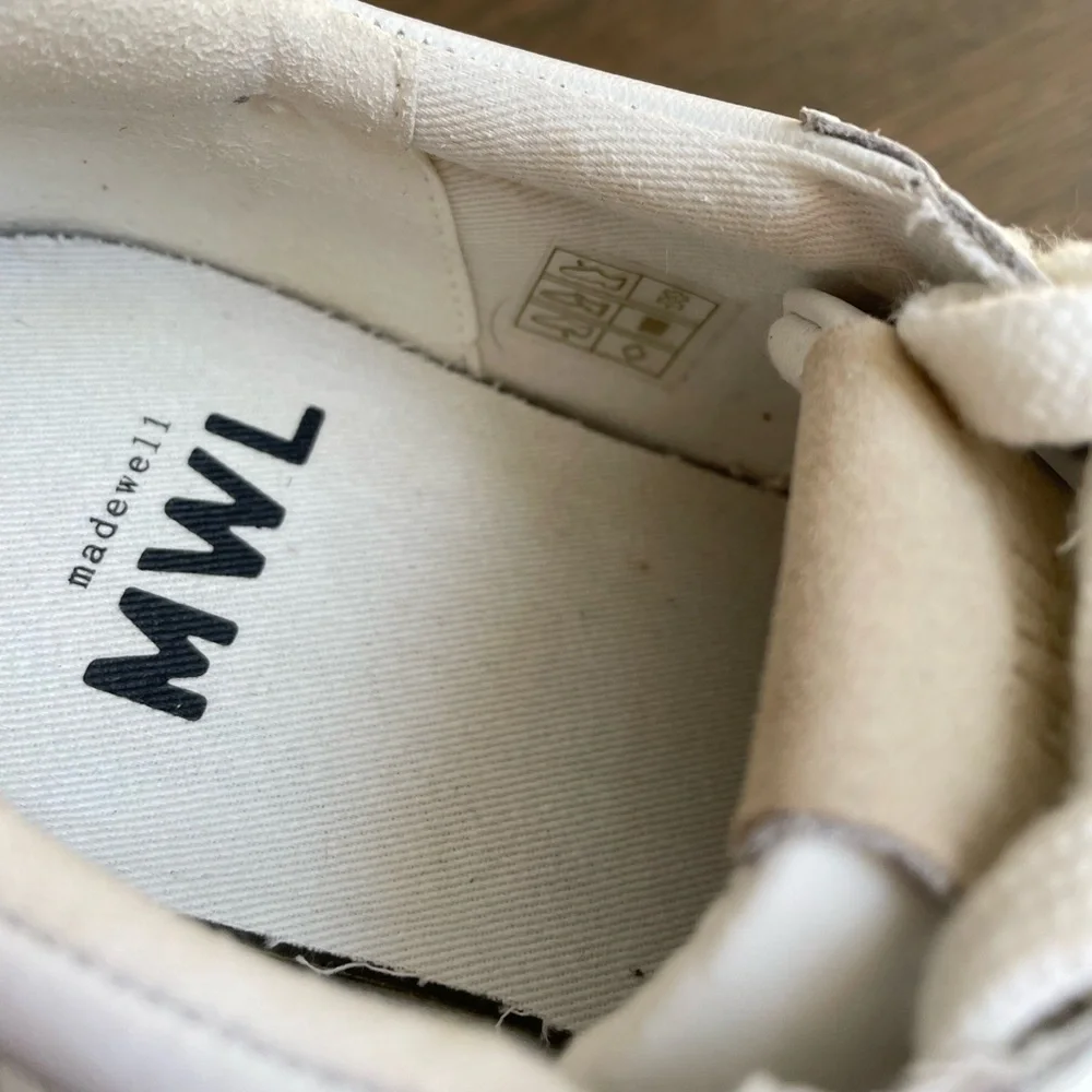 Madewell Court Sneakers in White Leather Ivory Multi - Picture 6 of 14